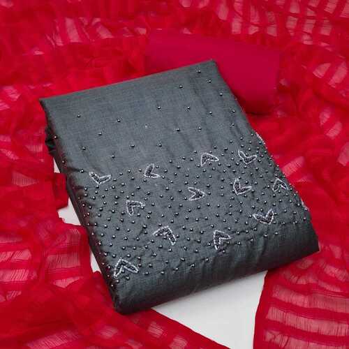 Sejal Grey Rubi Cotton Dress Material