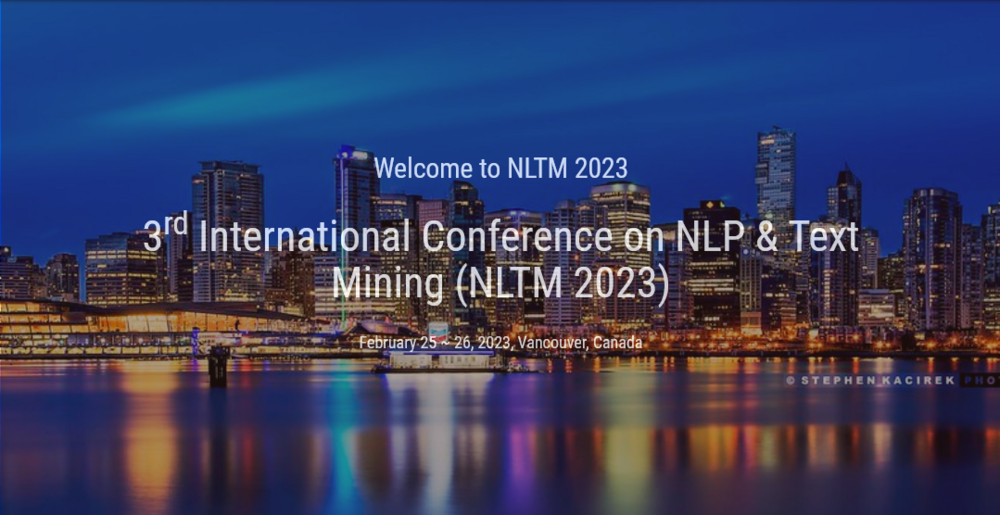 International Conference on NLP and Text Mining (NLTM)