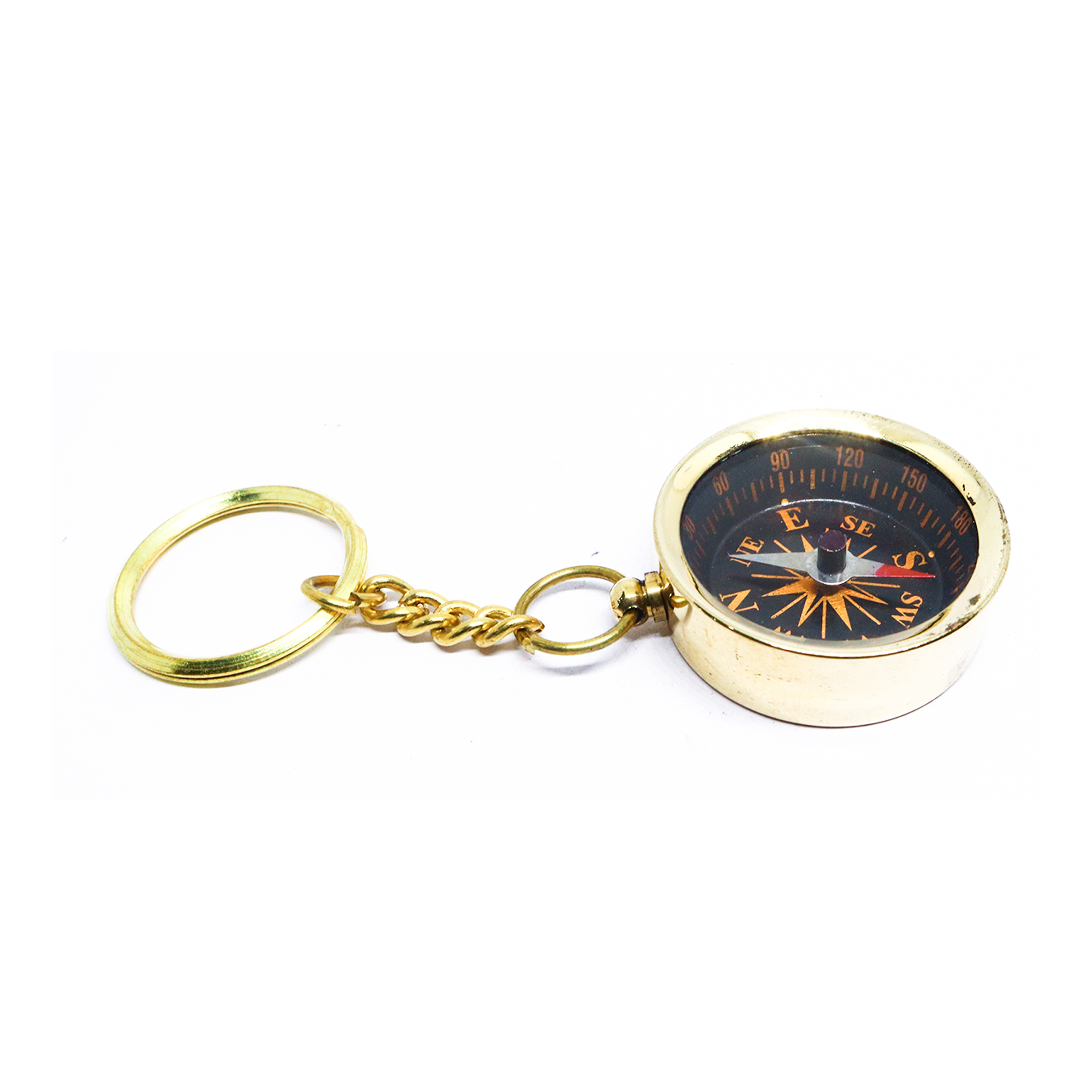 Nautical Brass Compass key Chain Vintage Keychain Brass Compass Compass Key Ring