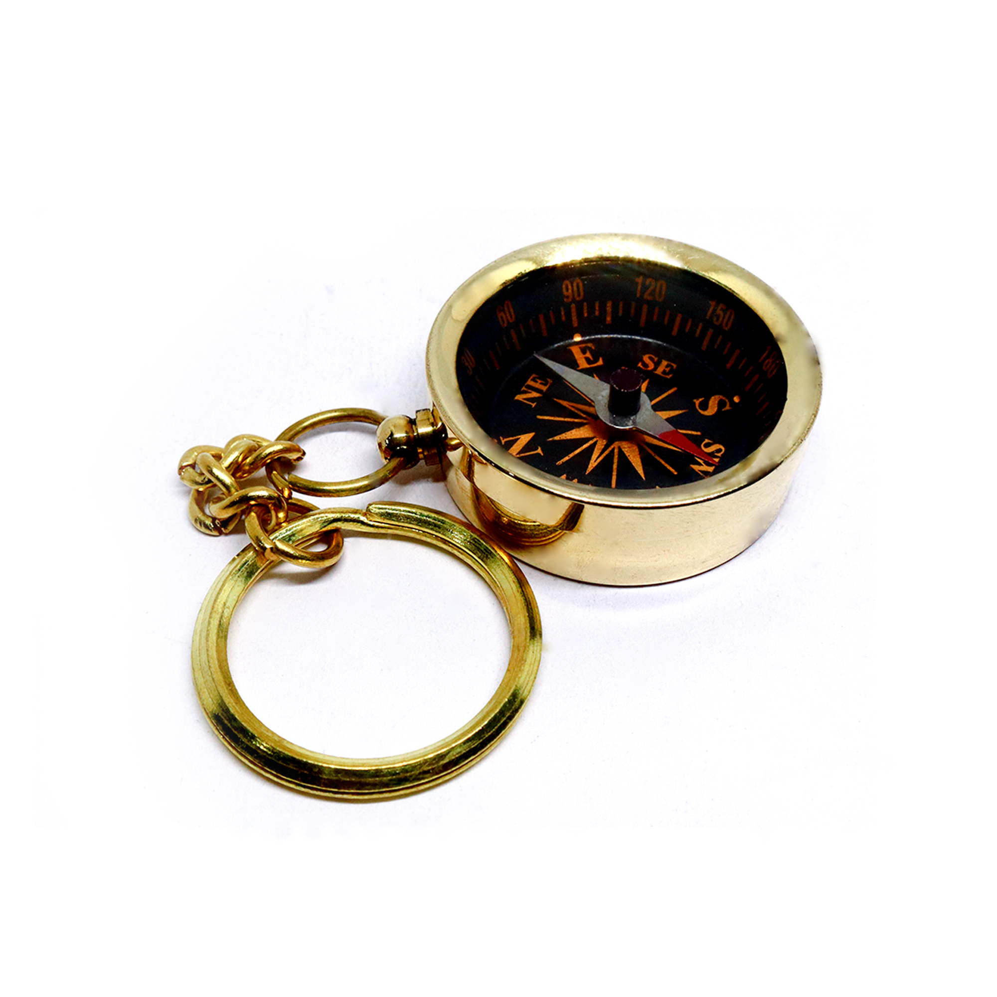 Nautical Brass Compass key Chain Vintage Keychain Brass Compass Compass Key Ring