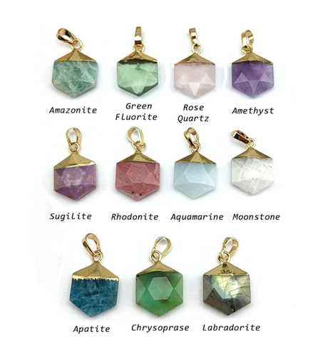 10mm Hexagon Shape Electroplated Pendant Charm