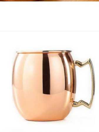 PLAIN COPPER MUG WITH BRASS HANDLE