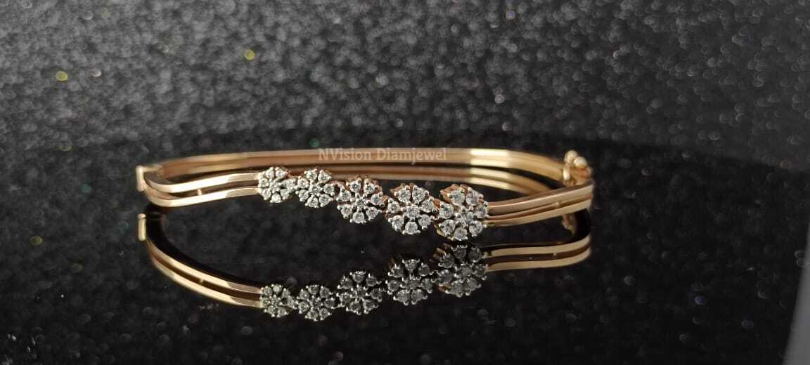 Round Natural Diamonds Rose Gold Bracelet