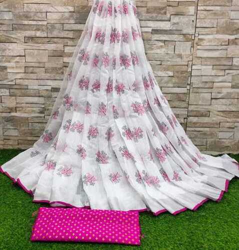 semi linen cotton saree