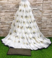 semi linen cotton saree