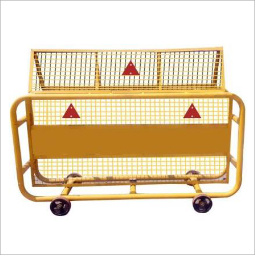 Mobile Barricades - Mild Steel, Yellow | Manual No Parking Sign for Industrial, Hospital, Commercial Use
