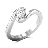 Round Shape Diamond By Pass Rings In Natural Diamonds 18K White Gold 1 CT