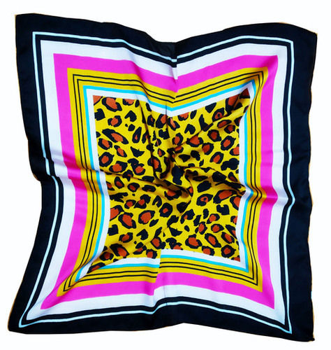 Satin Animal Printed Square Bandana