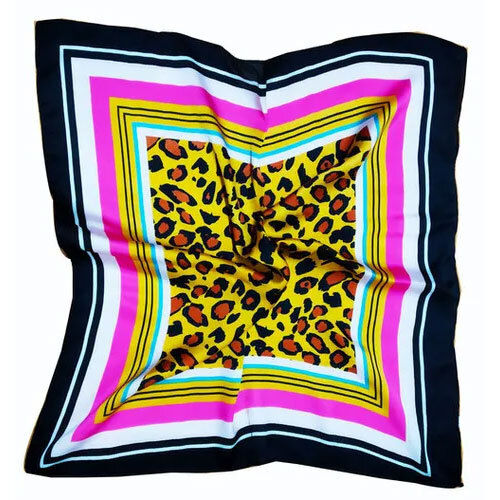 Satin Animal Printed Square Bandana