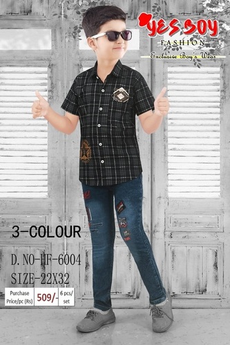 Kids Casual Jeans With Half T-shirts