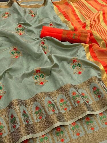 Varsha Green Soft Cotton Silk Saree