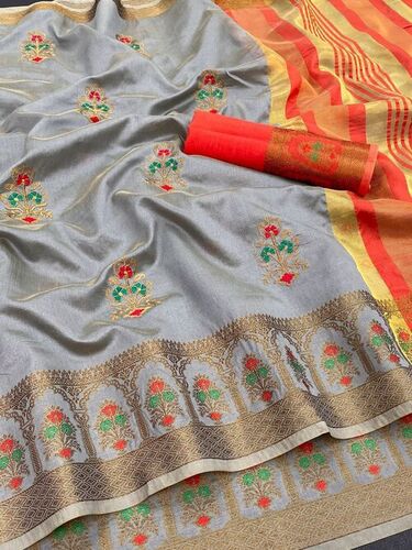 Varsha Grey 01 Soft Cotton Silk Saree