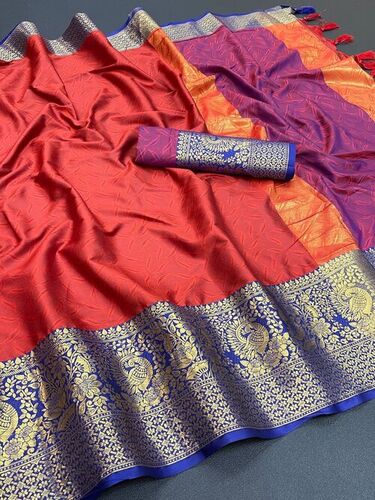 Divya Maroon Cotton Silk Saree
