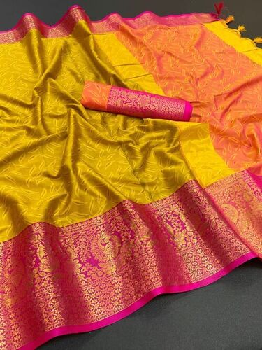 Casual Divya Mustard Cotton Silk Saree