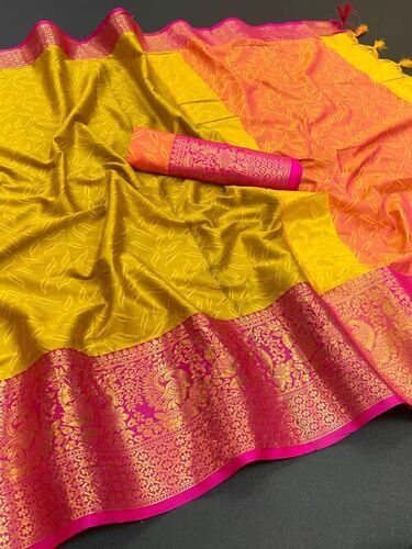 Divya mustard Cotton Silk Saree