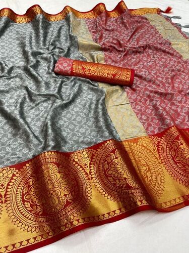 Twinkal Grey Cotton Silk Saree