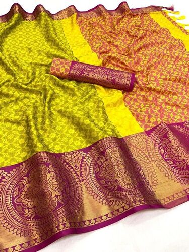 Twinkal Mustard Cotton Silk Saree
