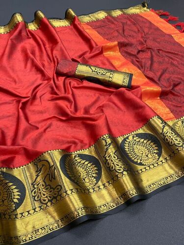 Twinkal Maroon Cotton Silk Saree