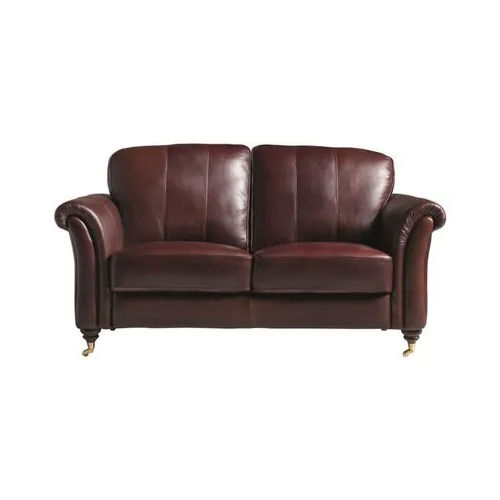 Two Seater Brown Leather Sofa
