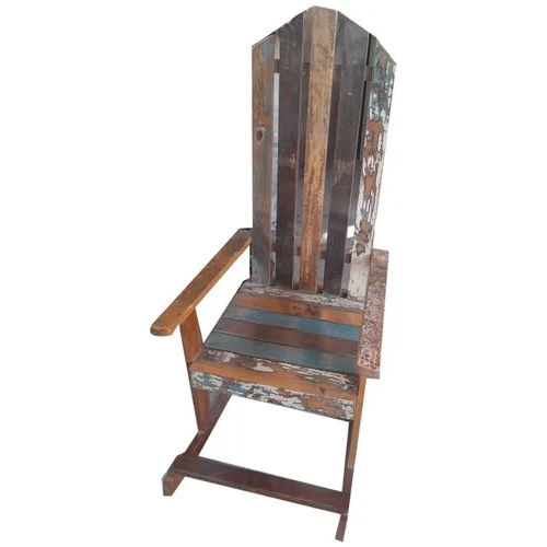 Brown Reclaimed Wooden Rocking Chair