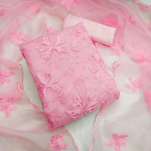 Avani Pink Organza Dress Material