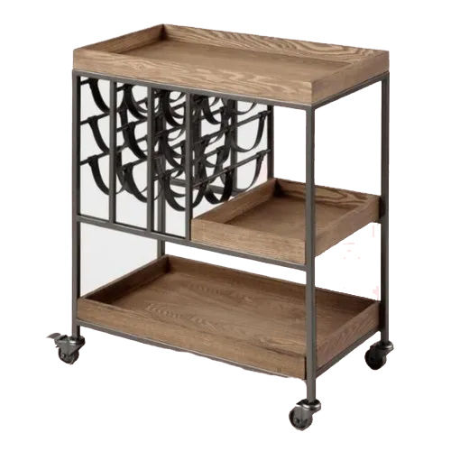 Brown Wooden Bar Cart