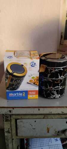 Marble 3 - Insulated Lunch Box | Black Color, Ideal For Keeping Meals Fresh And Hot, Perfect For Work Or School Use