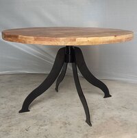 Indian Vintage Wood Top Industrial Style Bar Crank Table - Feature: Durable