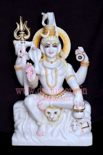 Marble God Shiva Statue - Feature: Washable