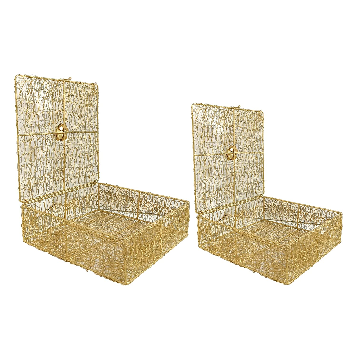 Square Metal Wire Basket Box Decoration Gift Box Wire Box Fancy Basket Small Medium For Decoration  Rayaan International
