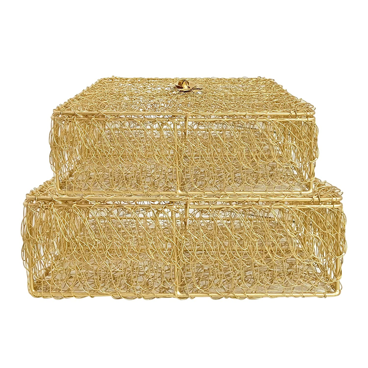 Square Metal Wire Basket Box Decoration Gift Box Wire Box Fancy Basket Small Medium For Decoration  Rayaan International