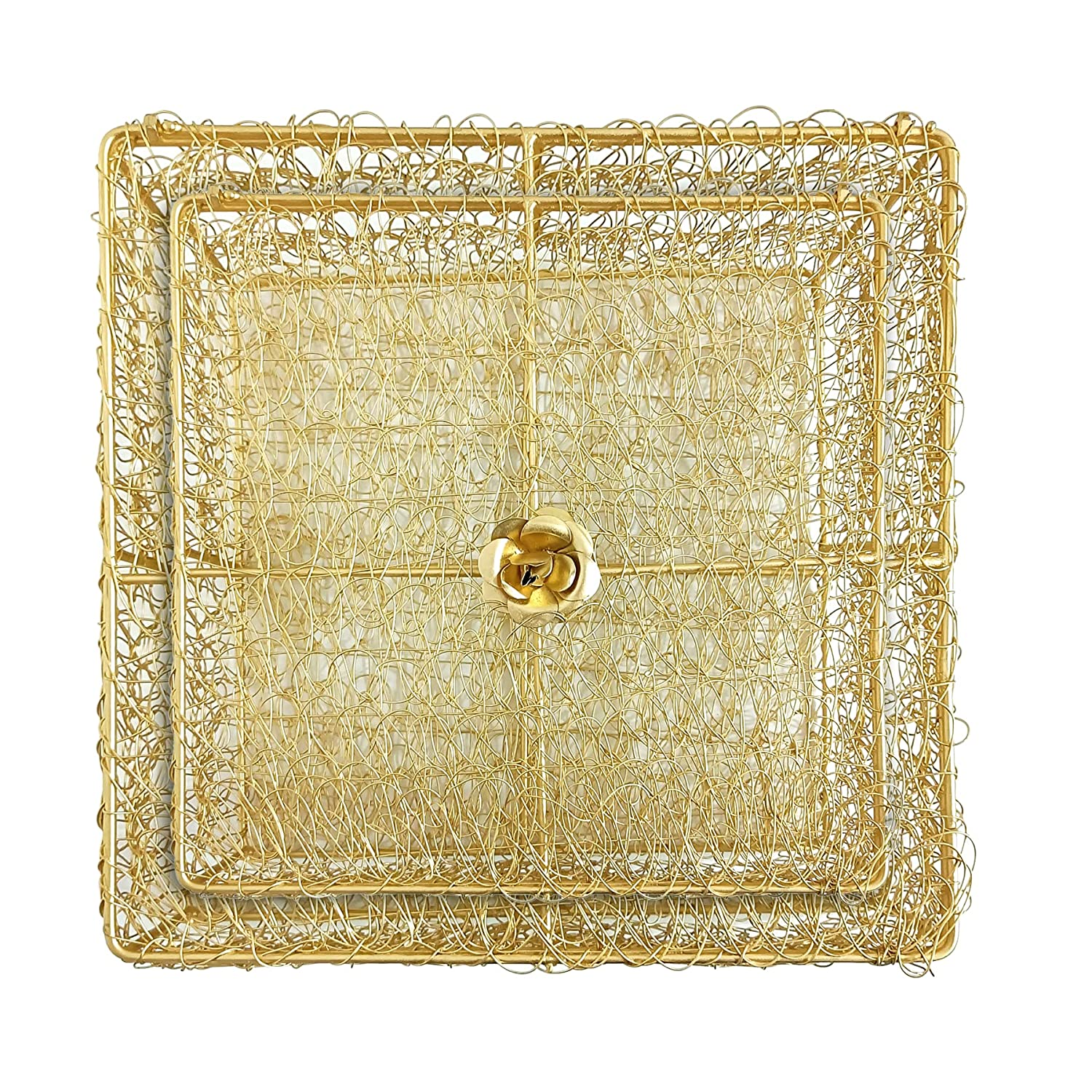 Square Metal Wire Basket Box Decoration Gift Box Wire Box Fancy Basket Small Medium For Decoration  Rayaan International