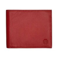 Mens Red Leather Wallet With 8 Card Slots
