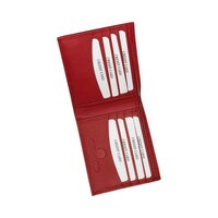 Mens Red Leather Wallet With 8 Card Slots