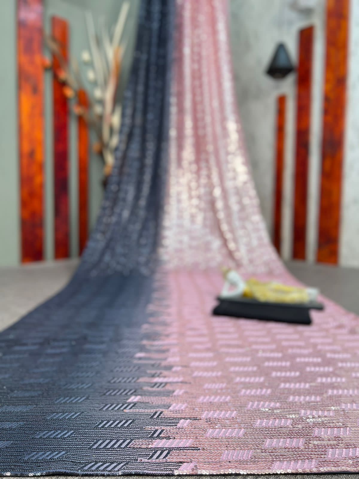 WOMEN DOUBLE SEQUENCE WORK COMES ON ALL OVER THE SAREE