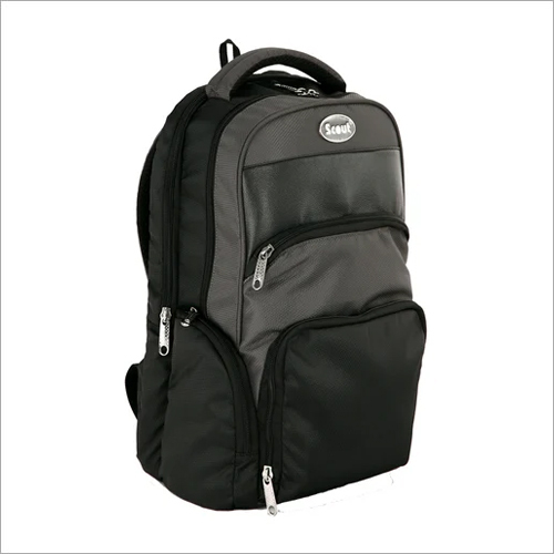 Laptop Office Backpack - High-Grade Polyester, 30 Liters Capacity, Waterproof, Unisex | 4 Compartments, Plain Pattern, Black and Grey with Zipper Closure