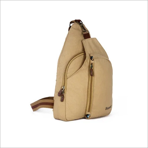 Light Brown Canvas One Side Backpack