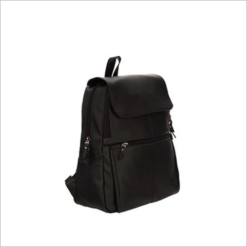 Black Leather Shoulder Backpack - 40x28x12 cm | Classy Design, Multiple Compartments, High-Quality Finish