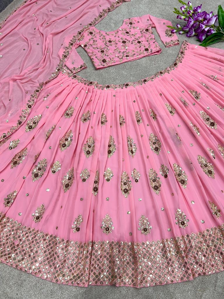Women Wedding Collection Lehenga Choli With Full Heavy Embroidery Sequence