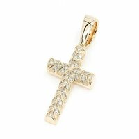 Diamond Cross Pendants In Lab Grown Diamonds 14k Yellow Gold 2 Ct Diamond Carat Weight: 2.00 Carat
