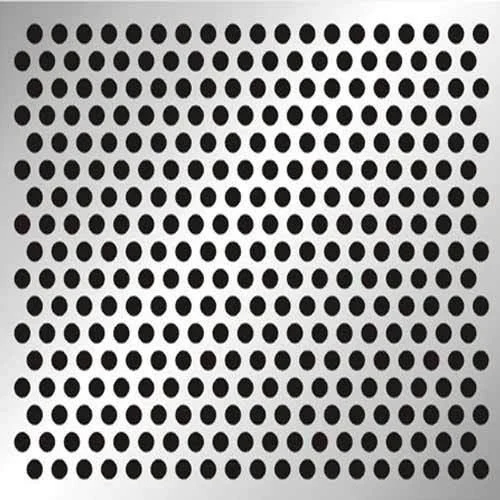 2-4 mm Stainless Steel Perforated Sheets - High-Quality Stainless Steel, Silver Color, Polished Finish, Industrial Application
