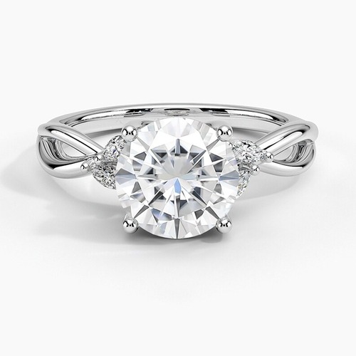 Solitaire Diamond Rings In Lab Grown Diamond 14K White Gold 1.25 CT