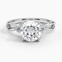 Solitaire Diamond Rings In Lab Grown Diamond 14K White Gold 1.25 CT
