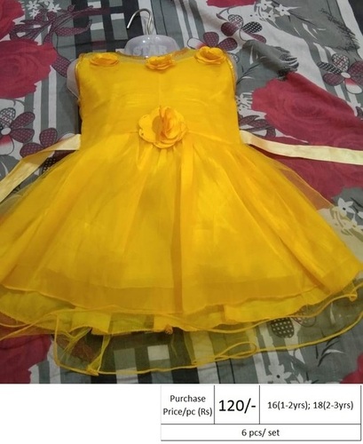 Girls Fancy Party Dress-26 - Cotton Size S/M/L/XL Short Sleeves | Washable Fabric Cloth Decoration for Ages 1-3 Years Fancy Dress Set