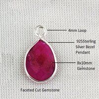 Pear Shape Bezel Set Gemstone Pendant Stone Size 10x8mm