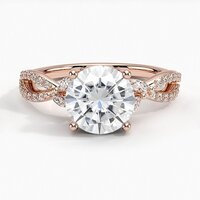 Diamond Engagement Ring In Lab Grown Diamond 10k Rose Gold 1.5 CT