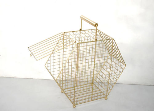 Cage Metal Wire Hamper Basket 15x15x6 inches  with handle