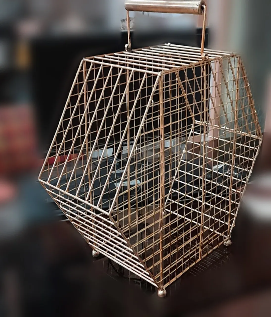 Cage Metal Wire Hamper Basket 15x15x6 inches  with handle