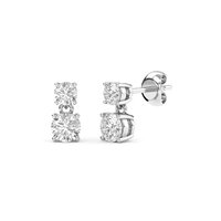 Diamond Stud Earrings In Lab Grown Diamonds 10k White Gold 1.5 CT