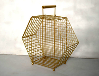 Cage Metal Wire Hamper Basket 15x15x6 inches  with handle